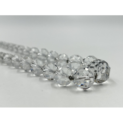 1185 - An Art Deco crystal beaded necklace, believed to be by Baccarat