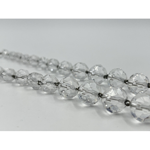 1185 - An Art Deco crystal beaded necklace, believed to be by Baccarat