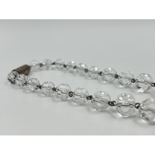 1185 - An Art Deco crystal beaded necklace, believed to be by Baccarat