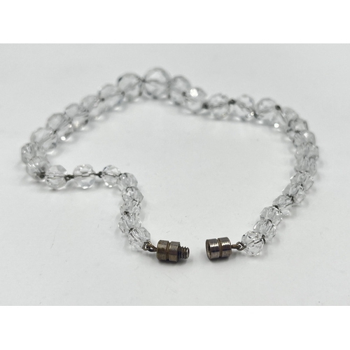 1185 - An Art Deco crystal beaded necklace, believed to be by Baccarat