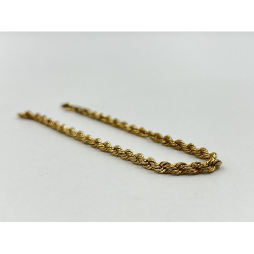 1207 - A hallmarked Birmingham 9ct gold bracelet - approx. gross weight 1.65 grams