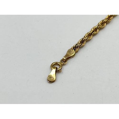 1207 - A hallmarked Birmingham 9ct gold bracelet - approx. gross weight 1.65 grams