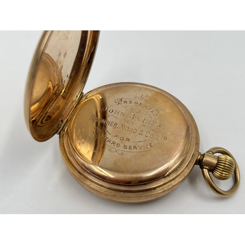 1221 - A George V Rotherham & Sons hallmarked Birmingham 9ct gold cased open face hand wind pocket watch, d... 