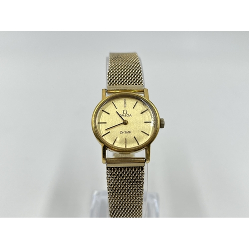 1229 - A boxed 1980s Omega De Ville quartz 24mm lady's wristwatch with 10ct gold filled bracelet, internati... 