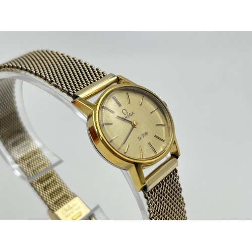 1229 - A boxed 1980s Omega De Ville quartz 24mm lady's wristwatch with 10ct gold filled bracelet, internati... 