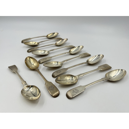 1250 - Eleven Victorian sterling silver teaspoons, hallmarked London 1875 - approx. gross weight 226 grams