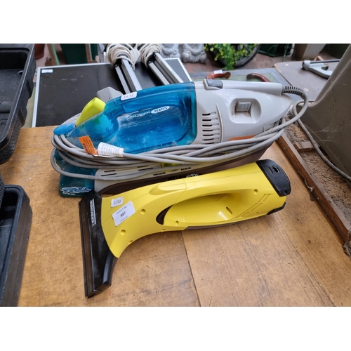 887 - Two items, one Karcher cordless window cleaner and one Vax spot scrubber 240v carpet cleaner