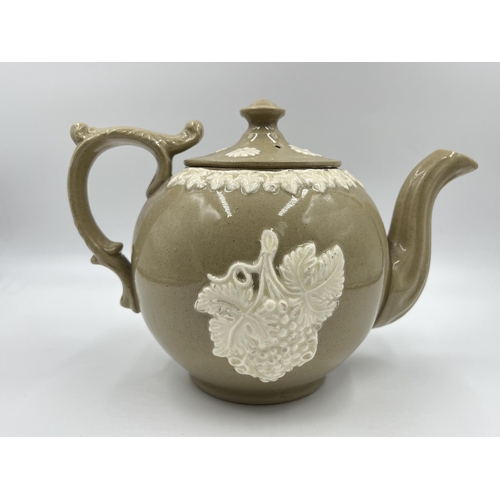 237 - An Edwardian Chelmorton Bazaar 1908 ceramic teapot - approx. 17cm high