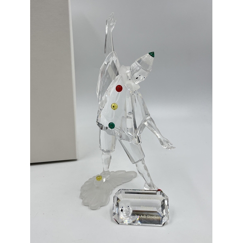 262 - A boxed Swarovski Crystal Annual Edition 1999 Pierrot figurine with plaque - model no. 230586