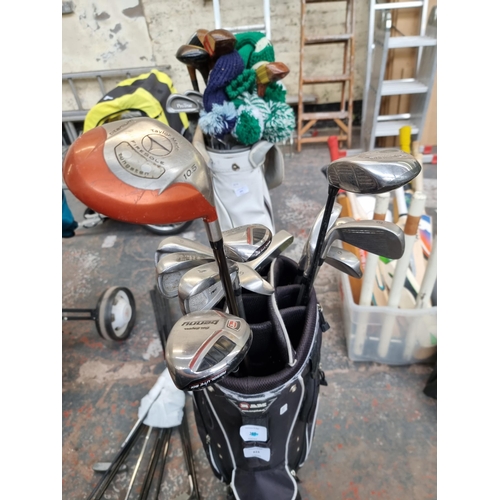 824 - A Ram golf bag containing golf clubs to include Ben Sayers Benny, Taylor Made S-90, Callaway Big Ber... 