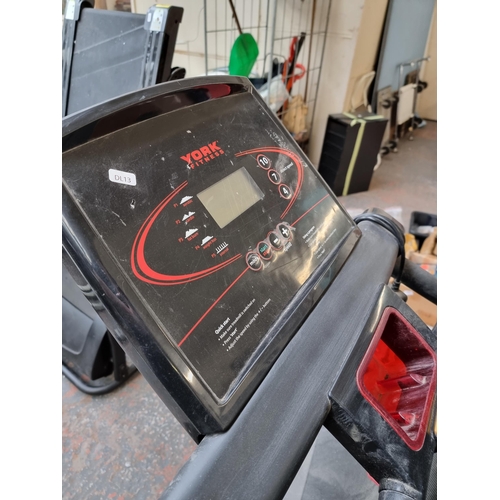 831 - A York Fitness electric treadmill with digital readout