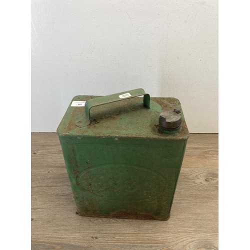 342 - A vintage Esso green painted oil can