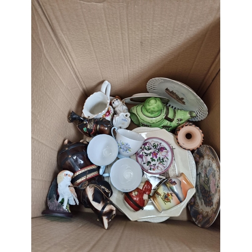 968 - Three boxes containing ceramics to include Noritake bud vase, Shelley Ferndown fine bone china teawa... 