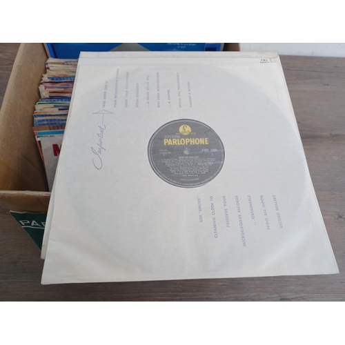 649 - A box containing a collection of LP and 7