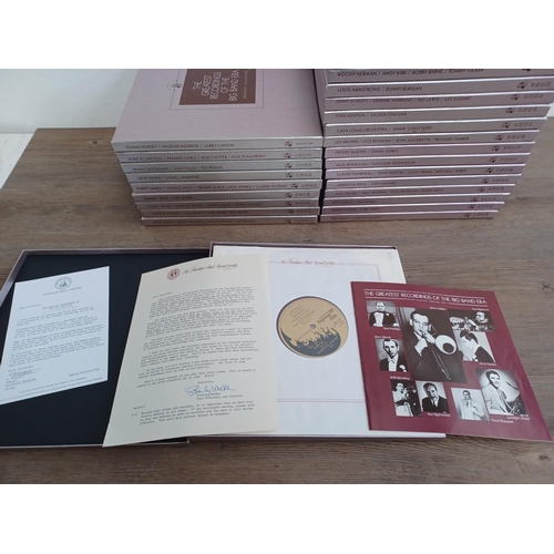 653 - Three boxes containing Franklin Mint Society 'The Greatest Recordings of the Big Band Era' 100 LP 25... 