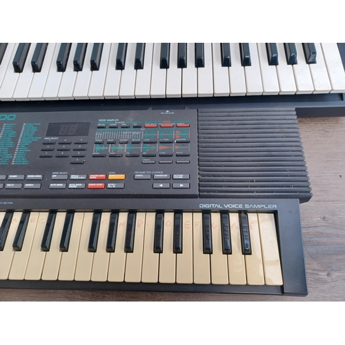 655 - Two Yamaha electronic home keyboards, one PSR-150 with stand and one VSS-200