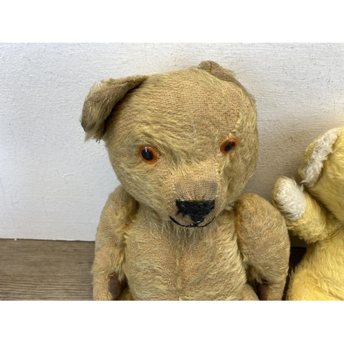 339 - Two vintage blonde teddy bears - largest approx. 35cm high