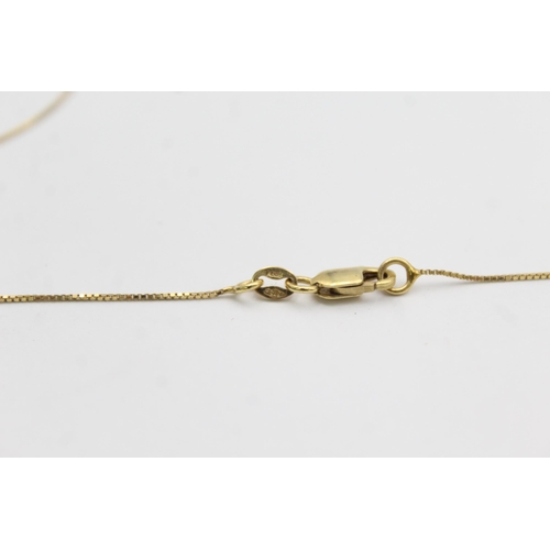 1039 - A 9ct gold foiled glass beaded lariat drop chain necklace - approx. gross weight 10.7 grams