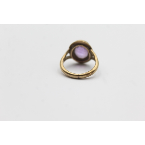 1041 - A 9ct gold amethyst solitaire ring - approx. gross weight 3 grams