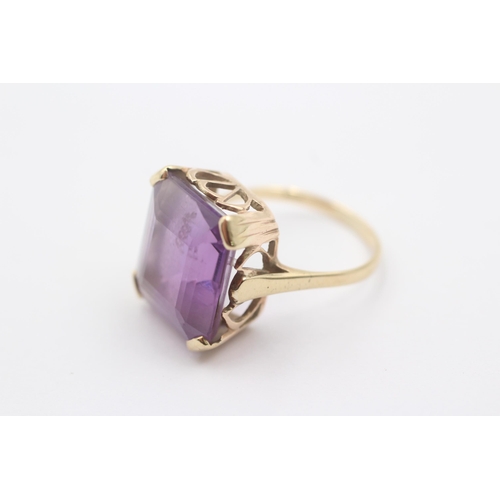 1108 - A 9ct gold amethyst cocktail ring - approx. gross weight 4.4 grams