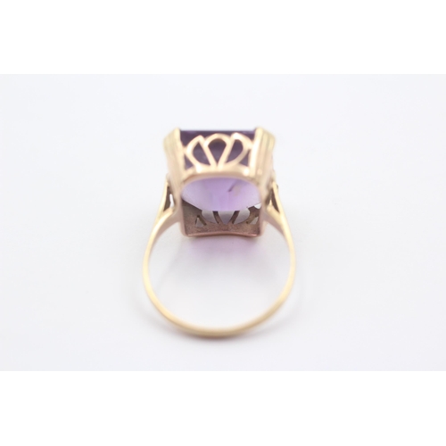 1108 - A 9ct gold amethyst cocktail ring - approx. gross weight 4.4 grams