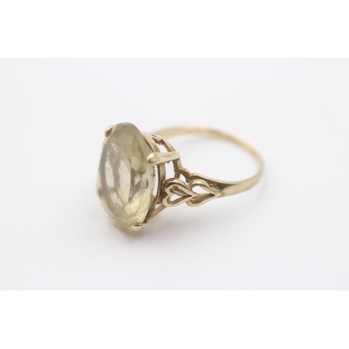 1122 - A 9ct gold citrine cocktail ring - approx. gross weight 3.2 grams