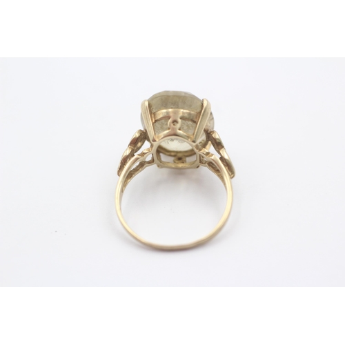 1122 - A 9ct gold citrine cocktail ring - approx. gross weight 3.2 grams