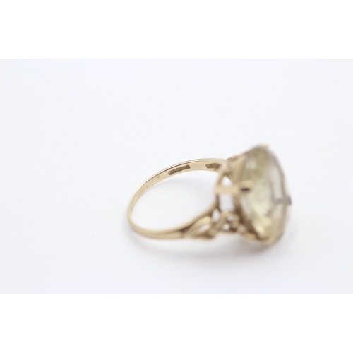 1122 - A 9ct gold citrine cocktail ring - approx. gross weight 3.2 grams