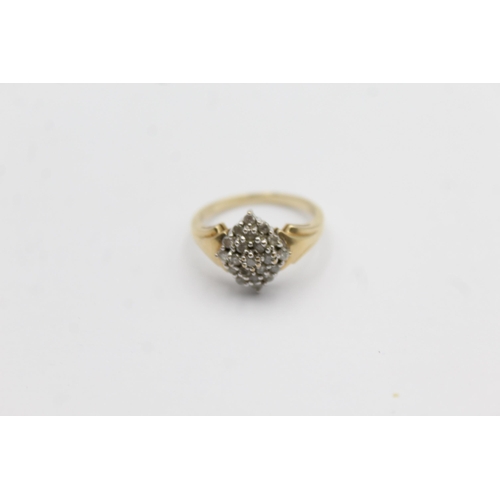 1126 - A 9ct gold diamond cluster dress ring - approx. gross weight 2.8 grams