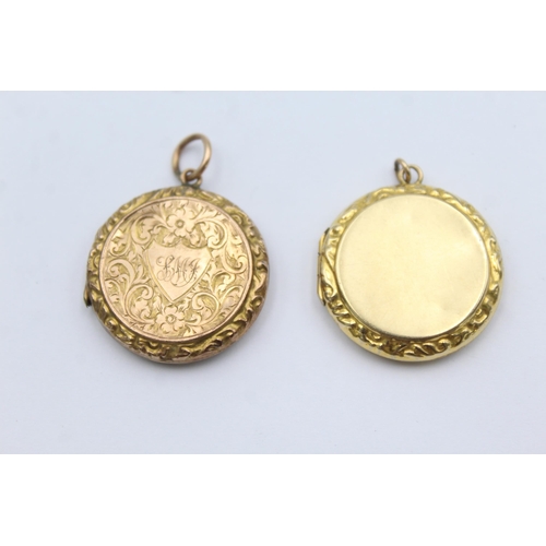 1150 - Two 9ct gold back and front lockets - approx. gross weight 9.7 grams