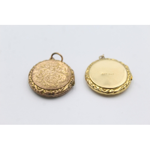 1150 - Two 9ct gold back and front lockets - approx. gross weight 9.7 grams