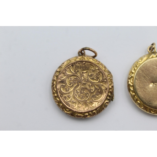 1150 - Two 9ct gold back and front lockets - approx. gross weight 9.7 grams