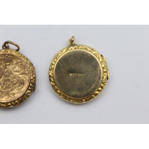 1150 - Two 9ct gold back and front lockets - approx. gross weight 9.7 grams