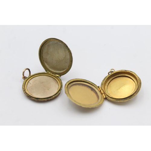 1150 - Two 9ct gold back and front lockets - approx. gross weight 9.7 grams