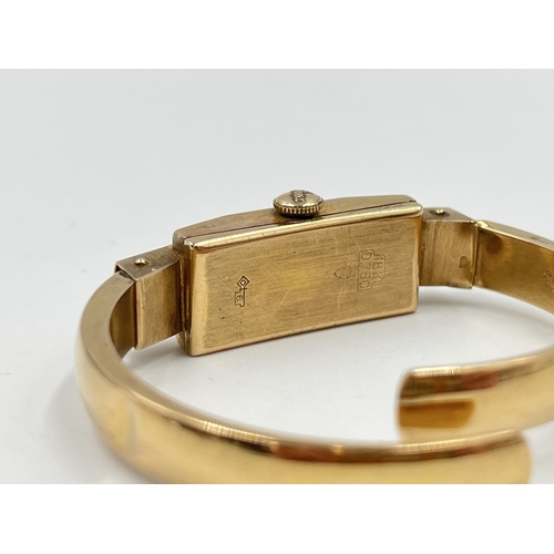 1239 - A mid 20th century Onsa mechanical lady's wristwatch with 18ct gold case and bracelet - approx. gros... 