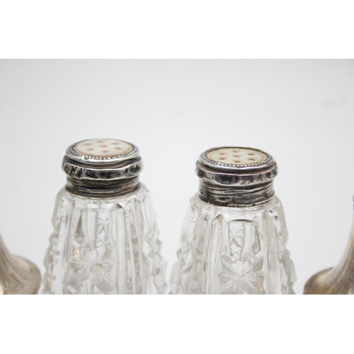 1263 - Four sterling silver salt and pepper shakers - approx. gross weight 232 grams including glass