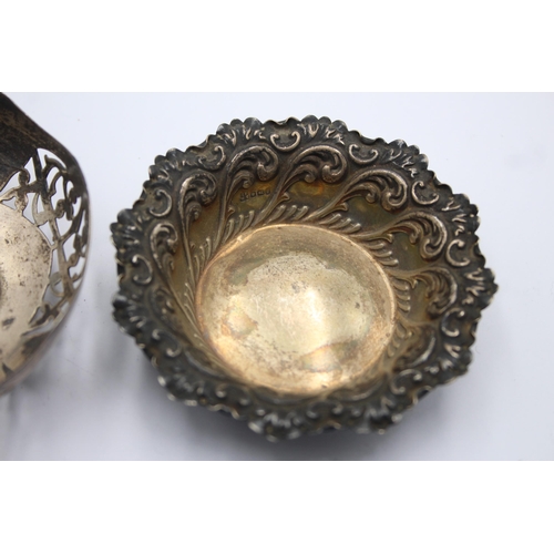 1267 - Two .925 silver trinket dishes - approx. gross weight 71 grams