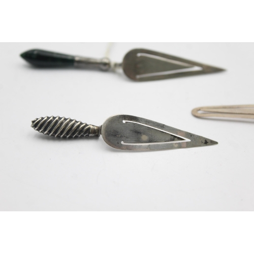 1273 - Three hallmarked sterling silver bookmarks/letter openers - approx. gross weight 13 grams