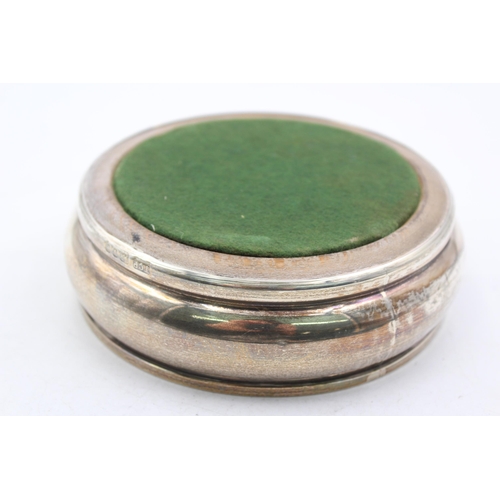 1277 - A hallmarked London silver and wooden bottle coaster