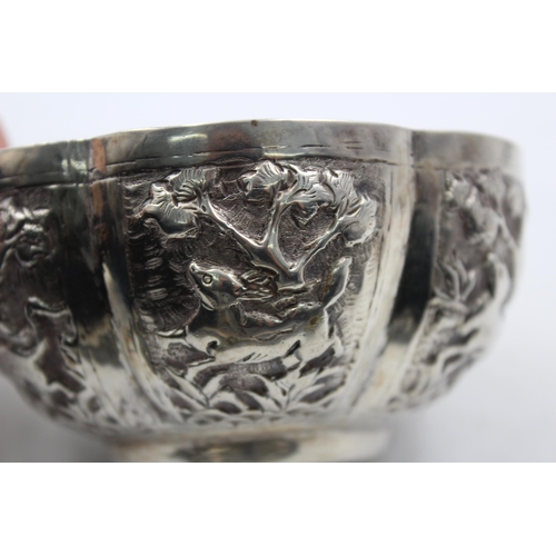 1280 - A vintage .850 silver continental mythical animal decorative bowl - approx. gross weight 69 grams