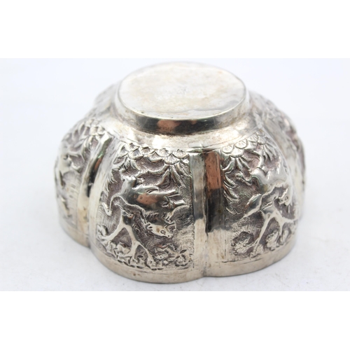 1280 - A vintage .850 silver continental mythical animal decorative bowl - approx. gross weight 69 grams