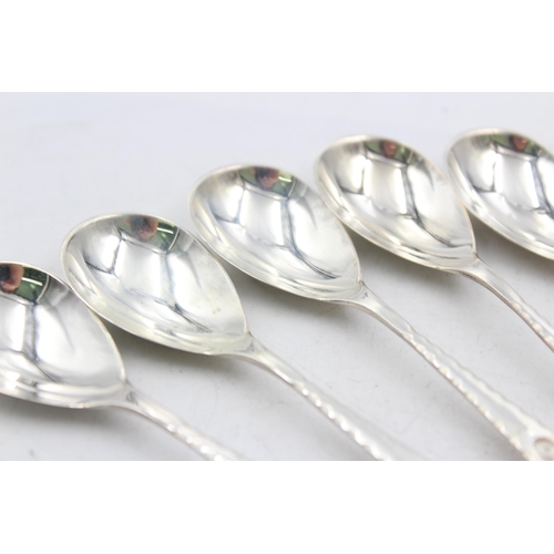 1282 - Six .830 silver teaspoons with filigree detail - approx. gross weight 60 grams