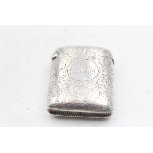 1297 - A Victorian hallmarked Birmingham silver vesta case, dated 1890 - approx. gross weight 26 grams