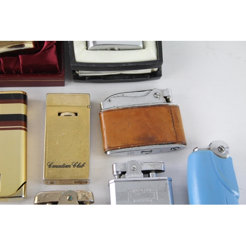 1321 - A collection of vintage cigarette lighters to include Ronson, Poppell, Nobel etc.