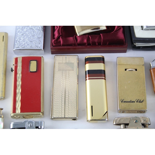 1321 - A collection of vintage cigarette lighters to include Ronson, Poppell, Nobel etc.