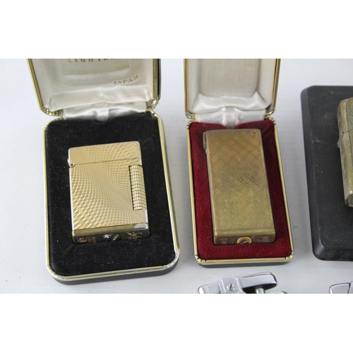 1323 - A collection of vintage cigarette lighters to include Hadson, Win, Colibri etc.