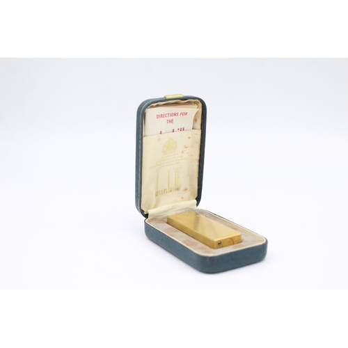 1325 - A boxed vintage Dunhill Rolagas gold plated cigarette lighter