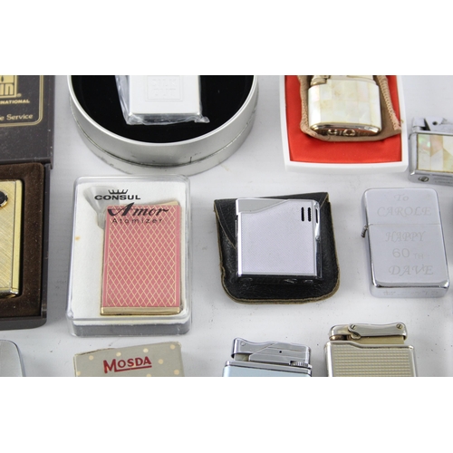 1337 - A collection of vintage cigarette lighters to include Mosda, Ronson, Colibri etc.