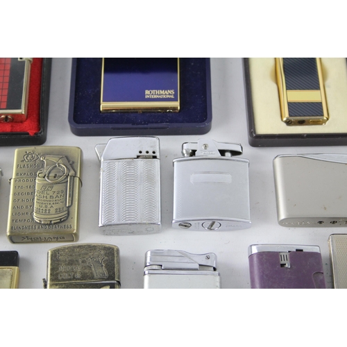 1340 - A collection of vintage cigarette lighters to include Hadson, Roland, Colibri etc