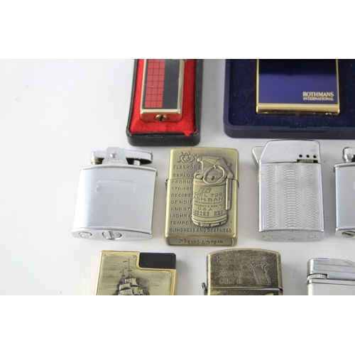 1340 - A collection of vintage cigarette lighters to include Hadson, Roland, Colibri etc